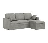 vidaXL Sofá Gris Claro, Sofá para Sala, sofá Modular Moderno, Asiento ergonómico, loveseat de Terciopelo, diseño Duradero y Elegante