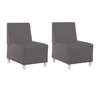 vidaXL Sofá Gris de Cuero sintético de 55 x 74 x 82 cm, Conjunto de 2 con un diseño Atractivo para Uso en Interiores, Estructura sólida de Madera técnica, Relleno de Espuma para Que estés cómodo, EST