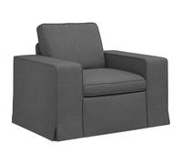 vidaXL Sofá Gris Oscuro 103 x 80 x 82 cm Tela, Sofá Moderno Rectangular para Sala, Asientos ergonómicos, diseño versátil, Ideal para Relajarse