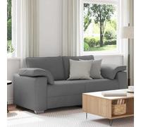 vidaXL Sofá Love Seat Gris Oscuro 140 cm Tela