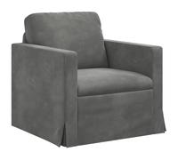 vidaXL Sofá Gris Oscuro 78 x 78 x 80 cm Terciopelo, Sala, Sofá Moderno, Diseño Ergonómico, Asientos de Terciopelo, Sofá Seccional Modular, Familiar Contemporáneo