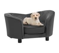 Vidaxl sofá grueso acolchado gris oscuro para perros