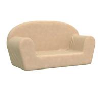 vidaXL Sofá Infantil de 2 plazas de Felpa Suave Color Crema