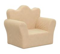 vidaXL Sofá Infantil de Felpa Suave Color Crema, sofá Infantil, sofá para Sala de Juegos, Mini sofá, sofá Infantiles, sofá para niños, Mini sofá