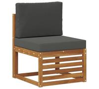 vidaXL Sofá intermedio de Exterior Madera de Acacia Sólida Natural, Muebles de balcón, diseño Modular Moderno, Resistentes al Clima, para relajación Elegante al Aire Libre