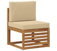 vidaXL Sofá intermedio de Exterior Madera de Acacia Sólida Natural, Muebles de balcón, diseño Modular Moderno, Resistentes al Clima, para relajación Elegante al Aire Libre