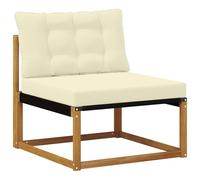 vidaXL Sofá intermedio de Exterior Madera de Acacia Sólida Natural, Muebles de Balcón, Estilo Moderno al Aire Libre, Conjunto de Lounge de Madera Acacia Duradera para Relajación y Confort Versátiles