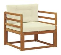 vidaXL Sofá intermedio de Exterior Madera de Acacia Sólida Natural, Sofá Medio de Madera de Acacia, Duradero, Muebles de Exterior Modernos, Asientos de Patio Elegantes