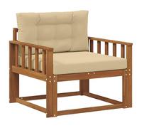 vidaXL Sofá intermedio de Exterior Madera de Acacia Sólida Natural, Sofá Medio de Madera de Acacia, Duradero, Muebles de Exterior Modernos, Asientos de Patio Elegantes