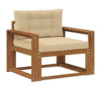 vidaXL Sofá intermedio de Exterior Madera de Acacia Sólida Natural, Sofá Medio de Madera de Acacia, Duradero, Muebles de Exterior Modernos, Asientos de Patio Elegantes