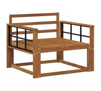 vidaXL Sofá intermedio de Exterior Madera de Acacia Sólida Natural, Sofá Medio de Madera de Acacia, Duradero, Muebles de Exterior Modernos, Asientos de Patio Elegantes