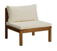 Vidaxl sofá intermedio seccional cojín blanco crema madera de acacia