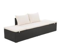 Cama De Jardín 195x60 Cm Ratán Sintético Negro Vidaxl