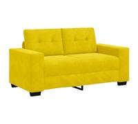 vidaXL Sofá amarillo de 120 cm de terciopelo para sofá, sofá de 2 plazas, sofá de 2 plazas, sofá de encaje, sofá acolchado, color amarillo