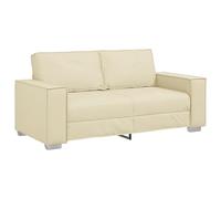 vidaXL Sofá Moderno Loveseat para Dos Crema y Marrón Cuero Sintético Estilo Asientos Interiores Duradero Marco de Acero Sofá Cómodo Ideal para Sala de Estar y Oficina Muebles Compactos
