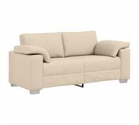 vidaXL Sofá Loveseat Crema 140cm de, Asiento Acentuado Chido para tu Sala, Cómodo y Resistente, Muebles para Relajarse en Casa, Diseño Moderno y Fácil de Limpiar, Sofá Cool y Cómodo
