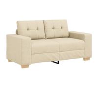 vidaXL Sofá Loveseat Crema de 120 cm en Tela, Estilo Moderno. Asiento cómodo, Resistente a Manchas. Ideal para Leer salón pequeño y Elegante.
