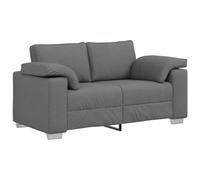 vidaXL Sofá Moderno de 2 Plazas en Gris Oscuro | Cojín de Textileno Resistente a Manchas | Muebles Cómodos para Sala de Estar | Sofá Compacto para Dos