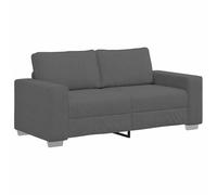 vidaxl Sofá biplaza de 140 cm, sofá de tela de pana gris oscuro con cojines acolchados para sala de estar/dormitorio, marco de madera contrachapada con patas de metal, sofá moderno para el hogar/sala