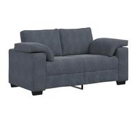 vidaXL Sofá Loveseat gris oscuro 120 cm terciopelo, sofá, sofá de dos plazas, asientos de salón, sofá cama, sofá tapizado, sofá de dos plazas