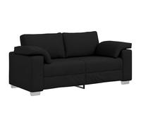 Sofá de 2.5 plazas moderno para sala vidaXL Negro Tela de Asientos Diseño Elegante y Cómodo Uso en Interior Estructura Resistente de Metal y Madera Fácil de Limpiar con Material Resistente a Manchas M