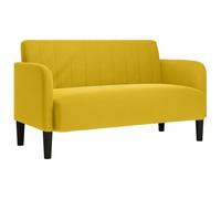 vidaXL Sofá Loveseat tapizado 2 plazas terciopelo amarillo 109 cm sofá cama