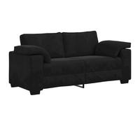 vidaXL Sofá biplaza de 2 plazas, sofá de terciopelo negro, sofá moderno para sala de estar/dormitorio