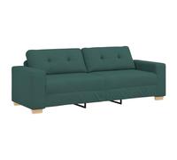 vidaXL Sofá Loveseat Verde Oscuro 180 cm de Tela, Tres Plazas, Diseño Moderno, Asientos Cómodos para la Sala de Estar, Montaje Fácil, Ideal para Relajarse, Muebles Contemporáneos para Espacios Peque