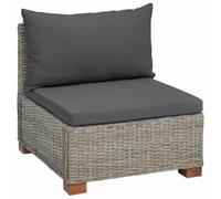 vidaXL Sofá Medio con Cojines GENDT Ratán Natural Gris Kubu