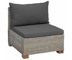 vidaXL Sofá Medio con Cojines GENDT Ratán Natural Gris Kubu