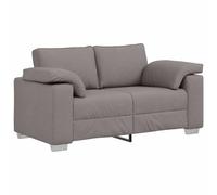 vidaXL Sofá Moderno 160 x 77 x 82cm de Tela Taupe con Acabado Mate Suave, Resistente a Manchas, con Apoyabrazos Cuadrados. Ideal para el Salón. Asientos Cómodos, Versátil, Estiloso y Acogedor. Minim