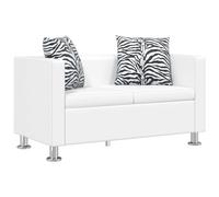 vidaXL Sofá Moderno de 2 Plazas Cuero Artificial Blanco Sillón de Salón Casa