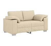 vidaXL Sofá de Dos plazas Tela Crema, Moderno, para Interiores, Resistente, tapicería cómoda y Acolchada, Ideal para Salas y Espacios pequeños.