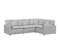 vidaXL Sofá Modular con Cojines de Terciopelo Gris Claro