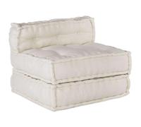 vidaXL Puf Modular Crema 70x70x54 Tela, sofá, sofá Convertible, sofá de Tela, sofá Modular, cojín de palets, sofá de Suelo, sofá, sofá sin Brazos