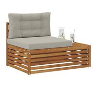 vidaXL Sofá Modular de Exterior con cojín 3 Pieza Gris Natural y Claro, Mobiliario de balcón, Uso Moderno en jardín, Disposición Exterior Elegante, Resistente a la Intemperie, Superficie fácil de LIM