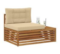 vidaXL Sofá Modular de Exterior con cojín 3 Pieza Natural y Beige, Mobiliario de balcón, Uso Moderno en jardín, Disposición Exterior Elegante, Resistente a la Intemperie, Superficie fácil de Limpiar,