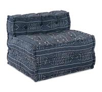 vidaXL Sofá Modular Impresión Índigo 70 x 70 x 56 cm Tela, Sala, sofá Modular Moderno, Tejido Transpirable para relajarte en casa, sofá reconfigurable, diseño Minimalista