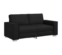 Sofá Loveseat Moderno Para 2 Negro De Cuero Sintético Asientos Compactos Ideal Para Sala De Estar Y Oficina Diseño Elegante Con Cojines Acolchados Muebles Cómodos Funcionales Dos Contemporáneos