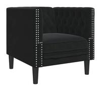 vidaXL Sofá Negro 74,5 x 71 x 70,5 cm Terciopelo, Sofá Chesterfield Elegante, sofá de Terciopelo Duradero, diseño Moderno para tu Sala, Asientos a la Moda