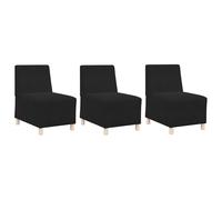 vidaXL Sofá Negro de Terciopelo de para la Sala de Estar, Mide 55 x 74 x 82 cm. Es un Set de 3 Piezas con un diseño Atractivo, Estructura Resistente y Relleno de Espuma. Ideal para Interiores, se Mon