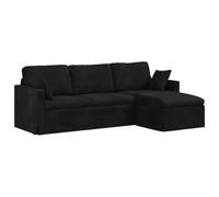 vidaXL Sofá Negro, Sofá para Sala, sofá Modular Moderno, Asiento ergonómico, loveseat de Terciopelo, diseño Duradero y Elegante