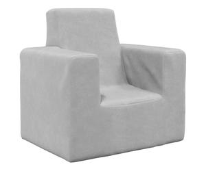 vidaXL Sofá para Niños Acolchado Tapizado Asiento Bebé Infantil Sillón Reclinable Respaldo Reposabrazos Dormitorio Mueble Felpa Suave Gris Claro