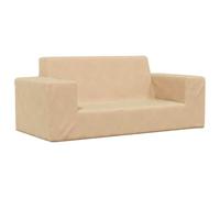 vidaXL Sofá para niños de 2 plazas de Felpa Suave Color Crema