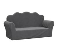 vidaXL Sofá para Niños de 2 Plazas, Sillón con Reposabrazos, Mini Sofá Infantil, Sofá para Dormitorio Sala de Juegos, Felpa Suave Gris Antracita
