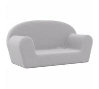 vidaXL Sofá para niños de 2 plazas Felpa Suave Gris Claro