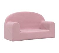 vidaXL Sofá para Niños de 2 Plazas, Sillón con Reposabrazos, Mini Sofá Infantil, Sofá para Dormitorio Sala de Juegos, Felpa Suave Rosa