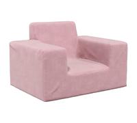 vidaXL Sofá para Niños Felpa Suave Acolchado Tapizado Infantil Bebé Sillón Reclinable Respaldo Reposabrazos Espuma Mueble Habitación Rosa