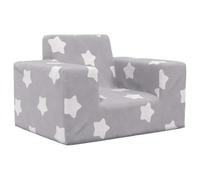 vidaXL Sofá para niños Felpa Suave Gris Claro con Estrellas