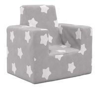 vidaXL Sofá para niños Felpa Suave Gris Claro con Estrellas